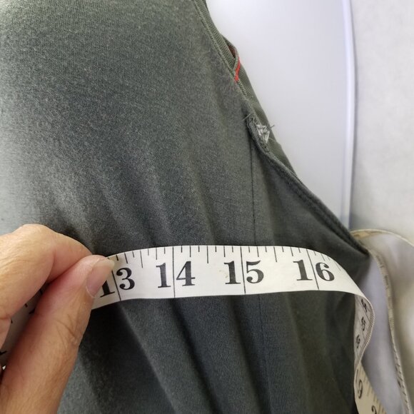 Athleta Serenity T-Strap Racerback Ruched Side Maxi Dress Sz S Grey Stretch Flaw - Picture 15 of 16